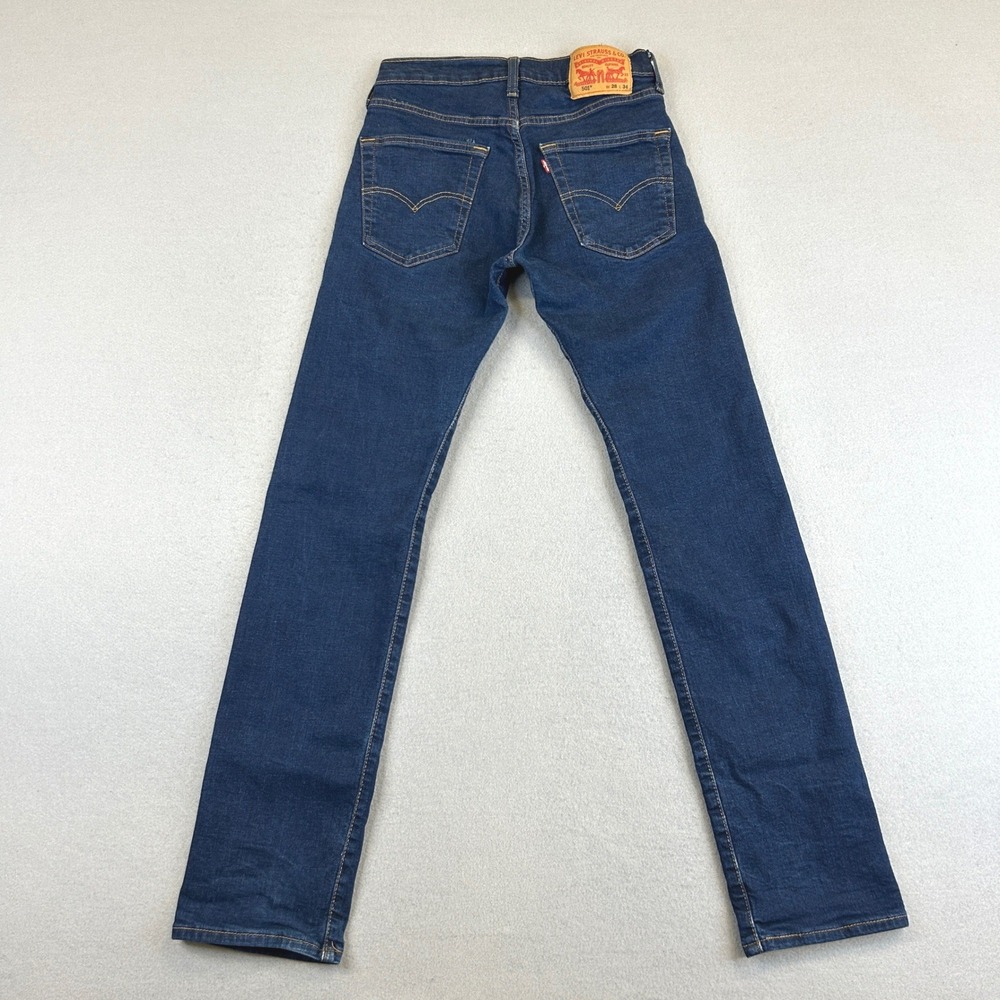 Levi's 501 Jeans Mens 28x34 (Fits 27x31) Blue Dark Wash Straight Leg Button Fly - Picture 2 of 11